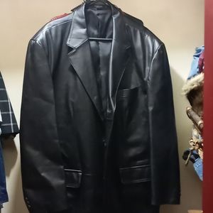 J.Ferrar leather sports coat XL black